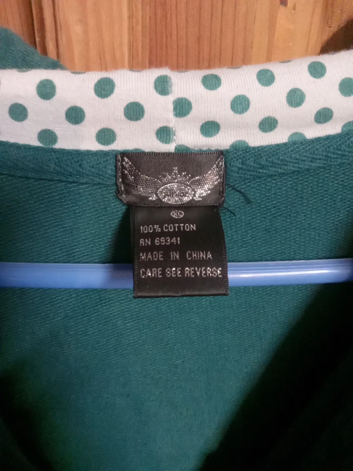 Sudadera con Capucha Ed Hardy Verde Heartbreaker University Cremallera Talla XL para Niñas Foto 2 de 3