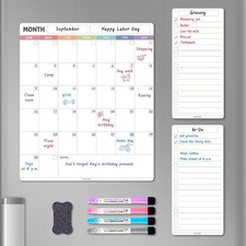 Magnetic Dry Erase Refrigerator Calendar, Vertical Monthly Calendar 11"x13"