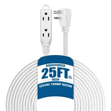 DEWENWILS 3 Outlet Indoor Extension Cord with Flat Plug, 25 FT SPT-3 Cord,