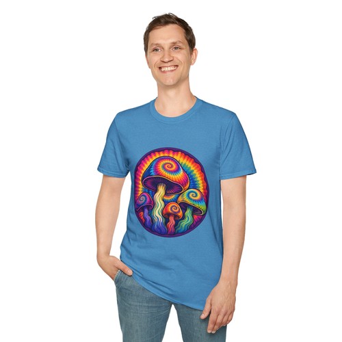 Tie Dye Mushroom Psychedelic Trippy Retro Hippie Natur Unisex Softstyle T-Shirt - Bild 54 von 112