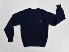 Men  s NAUTICA Sweater Pullover Crew Neck Long Sleeve Cotton Blue Size Small NWOT