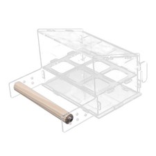 Six Compartment Bird Parrot Feeding box Acylic Food Container Cage Hanging