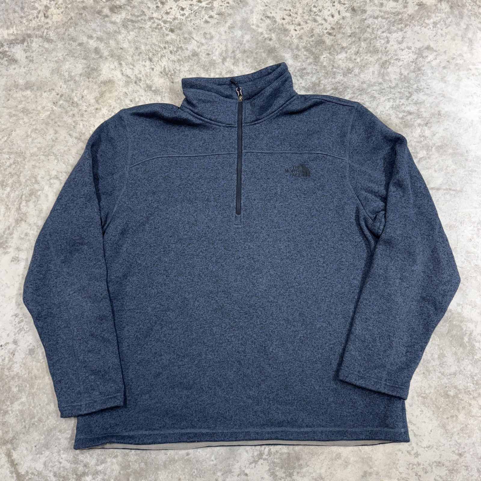 The North Face Sweater Mens 2XL Blue Quarter Zip Fleece Pullover Outdoor Knit