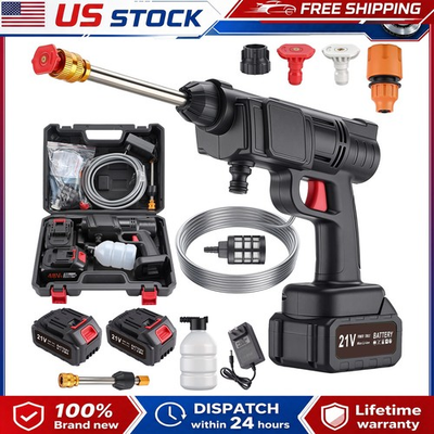 #ad 600W Portable Cordless Pressure Washer Battery Powered Car Wash Spray Gun $29.04