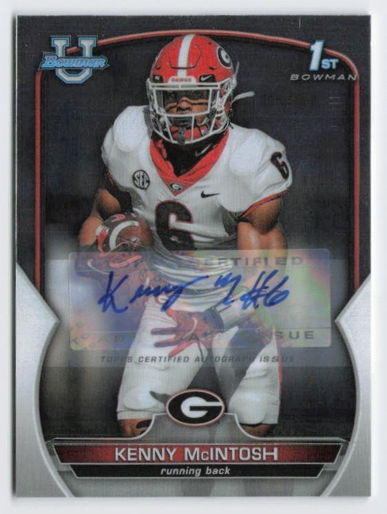 2022 Kenny McIntosh 1st Bowman Chrome U Autograph #44 Georgia