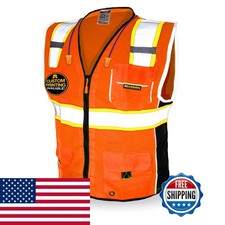 KwikSafety CLASSIC Hi Vis Safety Vest Class 2 Orange Medium KS3302