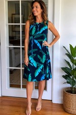 Tommy Hilfiger Women’s Tropical Leaf Print Sleeveless Dress Size 8 NWT