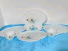 MCM Federal Glass Company Atomic Flower Patio Snack Set/ 4 1950s Retro VTG