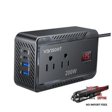 200W Car Power Inverter DC 12V to AC 110V Car Plug Adapter Outlet