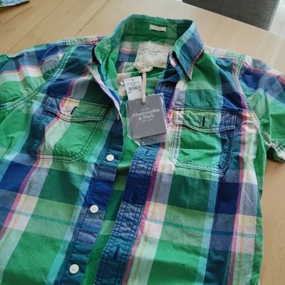 Abercrombie and Fitch A&F Plaid Shirt NY Vintage Green Hemd Gr. S Neu Rar