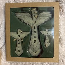 NEW Set of 5 Daily Inspiration Resin ANGEL CROSS Wall Hangings Decor