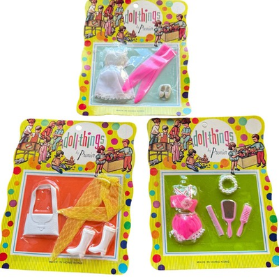 #ad Vintage Premier Doll Things Dawn Doll Clone Outfits Lot of 3 NOS New Sealed Pack $19.99