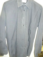 Formal Black Laydown Collar Shirt - Non pleated - 77745