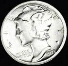 Photo of a 1928-D Mercury Dime from an eBay listing that sold on Jul 18, 2026