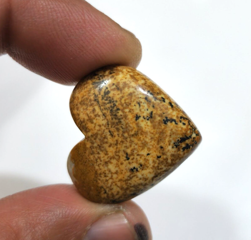 Pretty 37.90 Crt Picture Jasper Heart Shape Cabochon For Jewelry Loose Gemstone - Picture 3 of 6