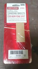 Craftsman 3 2/3 in x  9 in  220 very fine grit #935153 (Bundle of 10 packs)