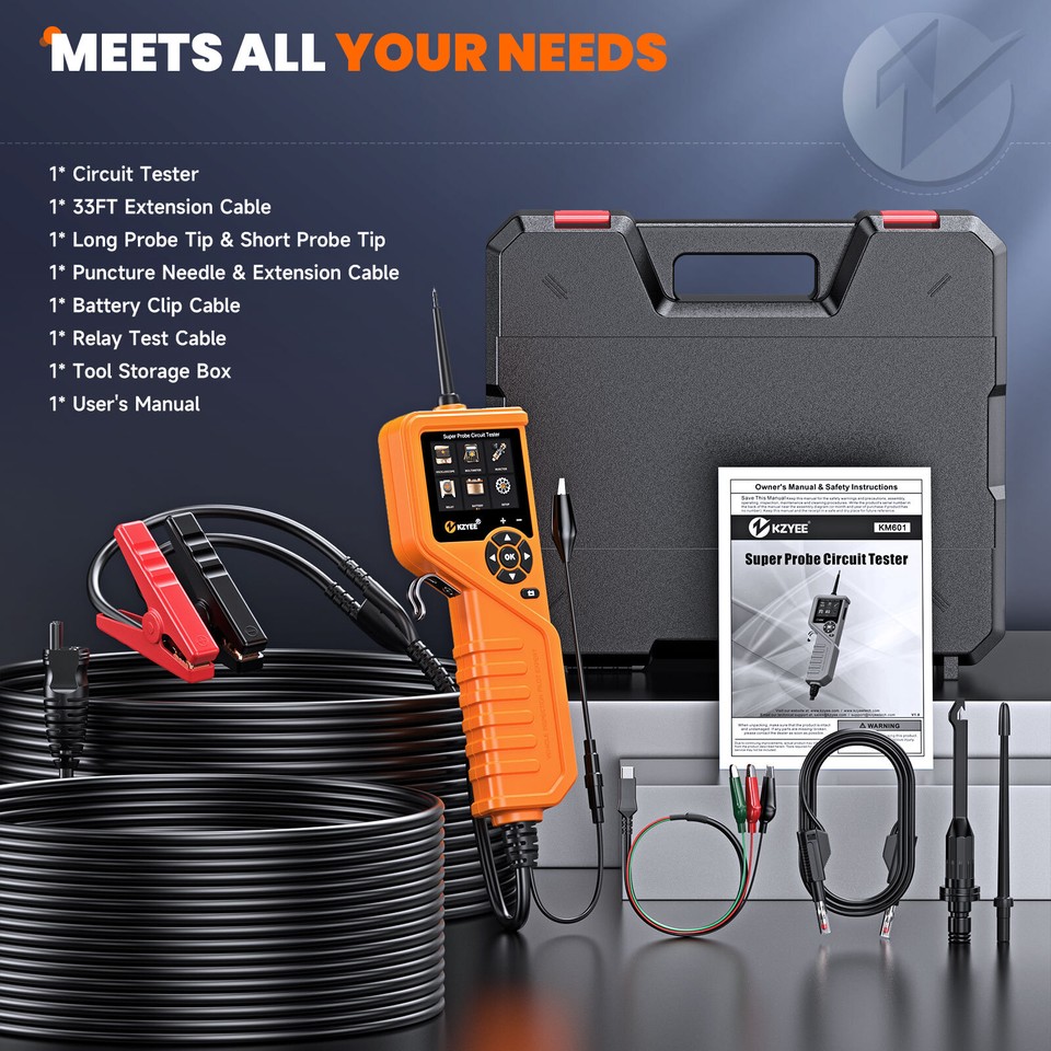 KZYEE KM601 PowerScan Circuit Tester Probe Electrical Power 12V 24V AC ...
