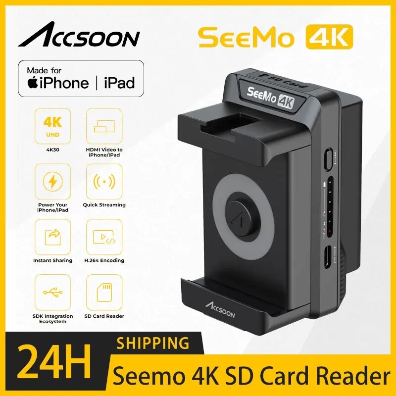 Ipad Capture Card Monitor Accsoon Seemo 4K SD Card Reader IPhone Ipad Video  Capture