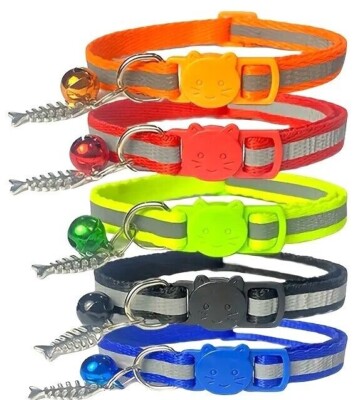 Reflective Breakaway 1pc Cat Dog Pet Collar Kitty Puppy Fish Charm 7.87-12.99 in