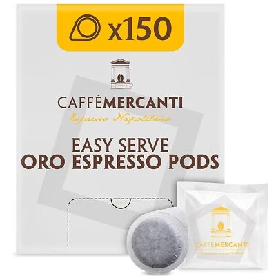 PIAZZA MERCANTI Caffe Mercanti Italian Coffee Pods (E.S.E., Easy Serve Espresso) 150 Pods