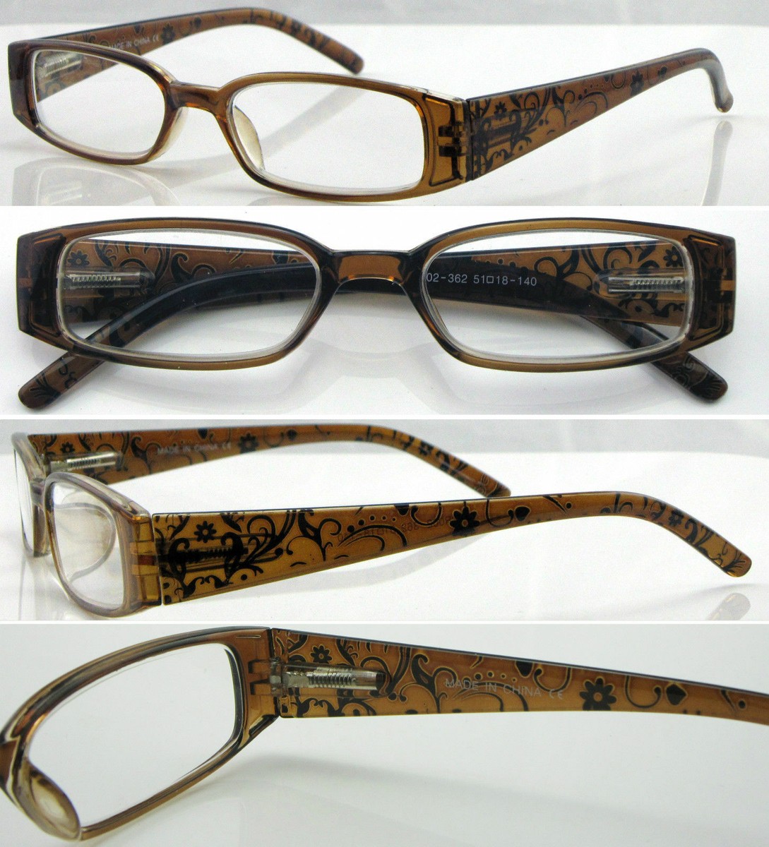 Contacta, Eva, Occhiali Da Lettura Donna, Occhiale Da Lettura Ampio E Squadrato Con Finitura Lucida, Montatura Con Aste Flex, Confezione Con Sacchetto Portaocchiali, 35g