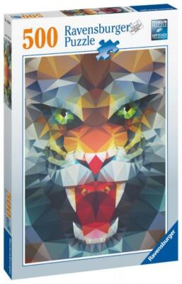 500 Teile Ravensburger Puzzle Löwe aus Polygonen 16984