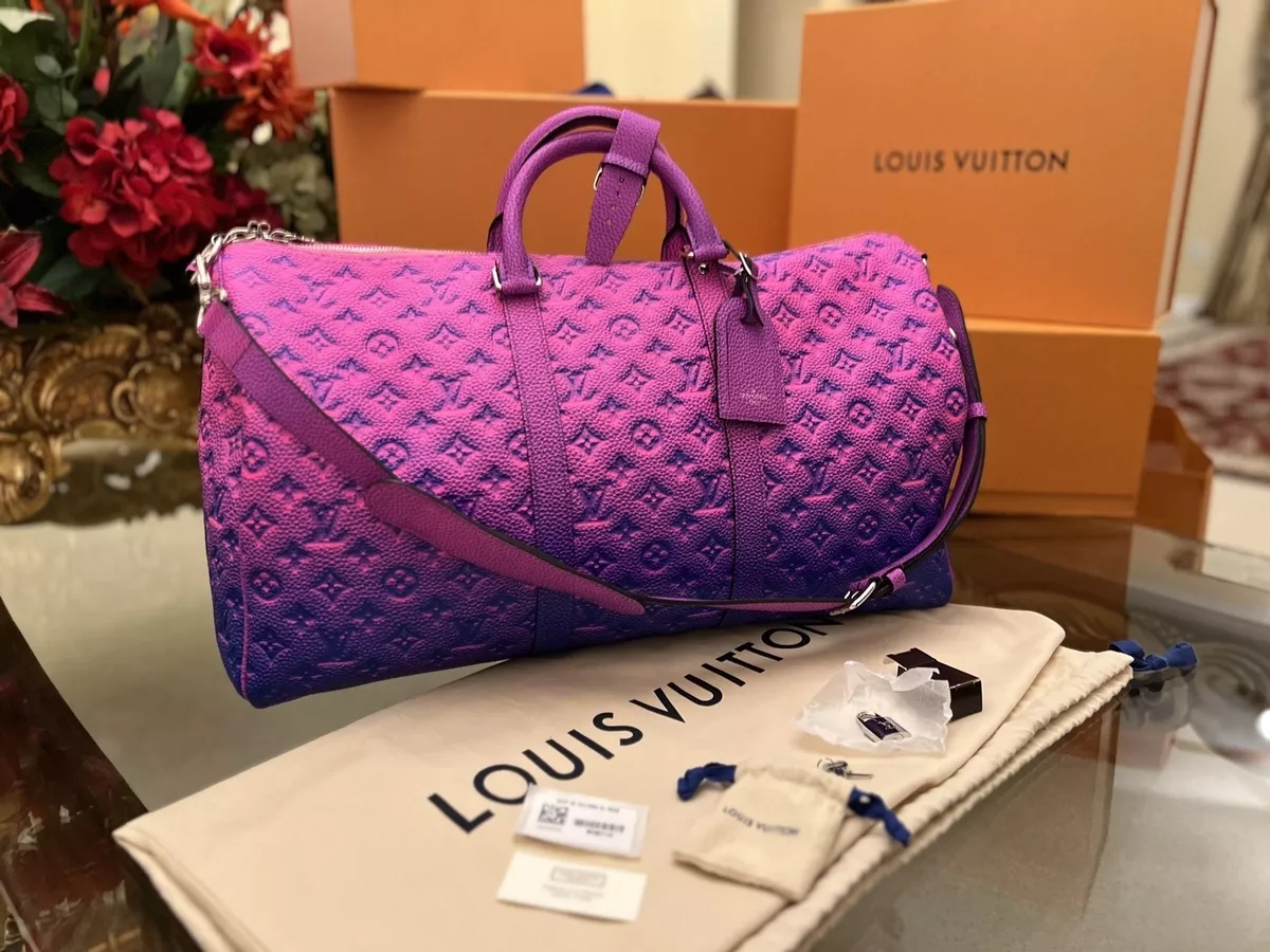 New Louis Vuitton Keepall B 50 Illusion M59713 ????% Authentic Pink/Blue Duffle s l1200