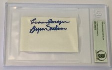 Byron Nelson Gene Sarazen signed cut Index Card Masters golf Beckett coa slab