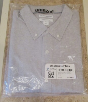 Amazon Men's Regular Fit Short Sleeve Pocket Oxford Shirt XXLarge - Grey - NIP