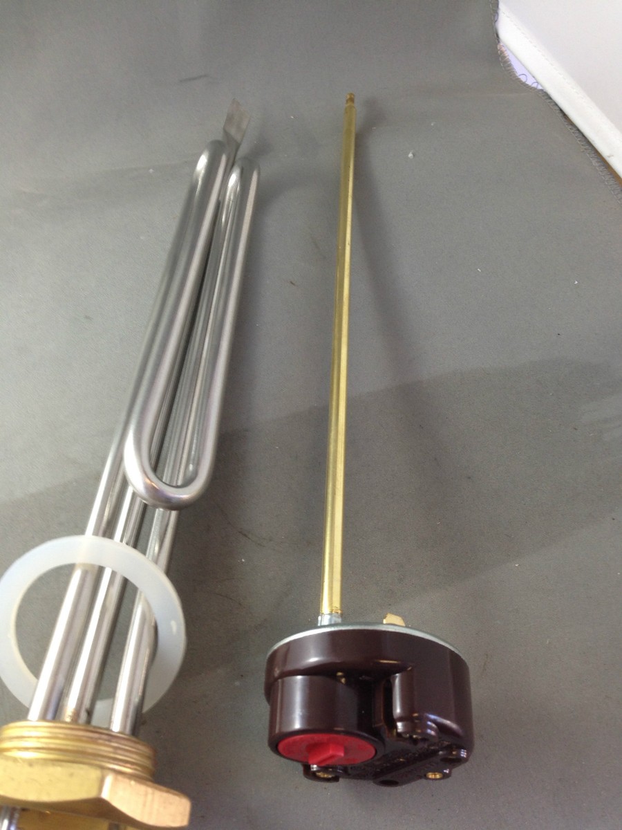 HOT WATER TANK HEATING ELEMENT HEATER 1200W 1 1/4 BSP WITH ROD THERMOSTAT  | eBay