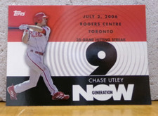 BASEBALL CARD GENERATION NOW CHASE UTLEY PHIL. PHILLIES 35 GAME HITTING STREAK