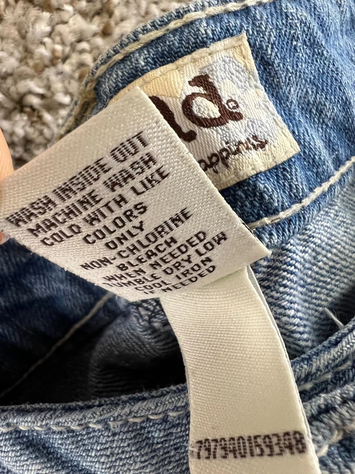 Falda vaquera azul barro envejecida 100 % algodón bordada talla 9 para junior Foto 4 de 4