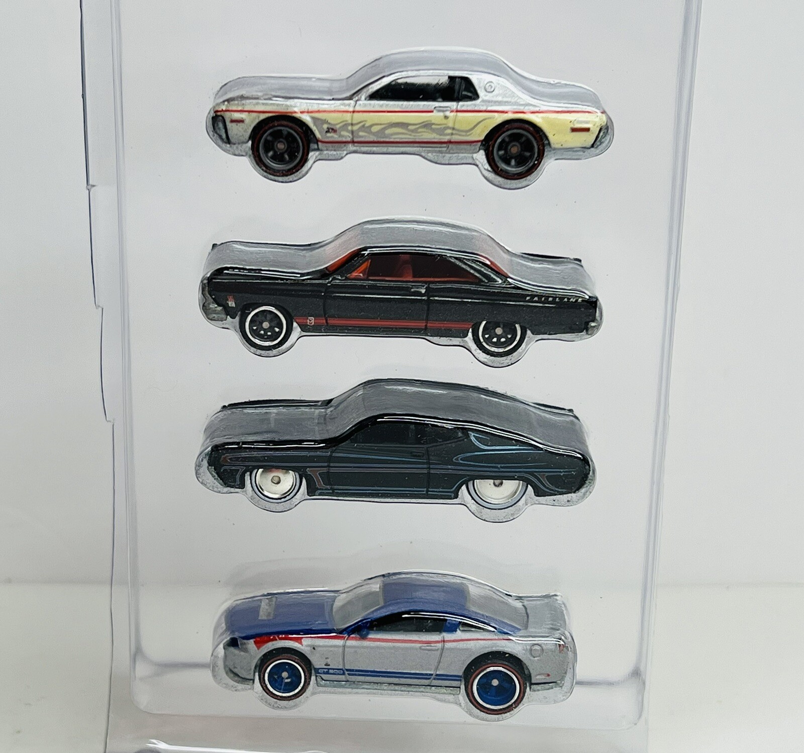 Set of 4 Hot Wheels Garage Ford Vs GM RR Cougar Fairlane Torino Shelby GT500 thumbnail 4