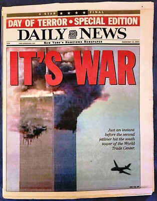 DAILY NEWS/4 STAR*FINAL/Wed., Sept. 12, 2001/IT'S WAR/DAY OF TERROR/SE/Very Good