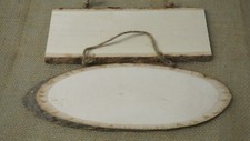 Wood Chip Cut Hang Door Post Sign Name Notice Placard Slab Crafts Rectangle Oval