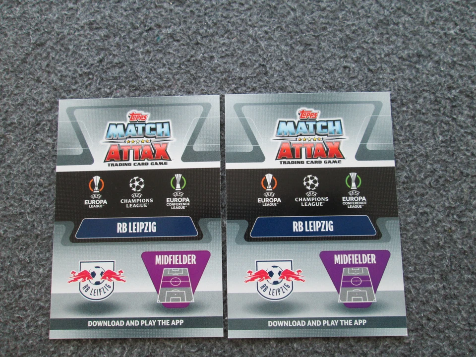 Two 2021-22 Topps Match Attax RB Leipzig Dani Olmo Marcel Sabitzer - Image 2 of 2