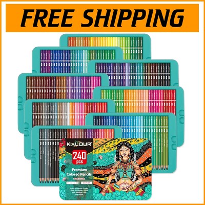 Luxurious 240 Color Pencil Set with Break-Resistant Cores for Professionals