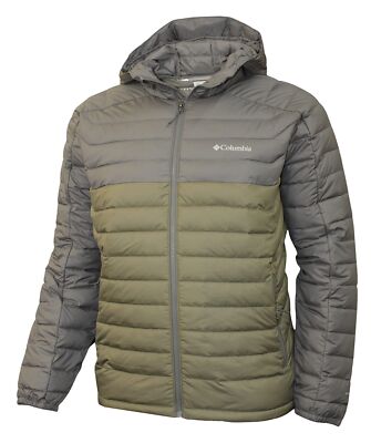Columbia Men White Out II Insulated Omni Heat Hooded Jacket Stone Green/Grey