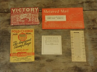 Vintage Postal Accessory Lot Hinges/Watermark Detector/Perfectogauge