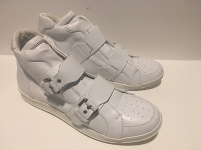 Dsquared2 Men's 11 Buckle High Top Leather Sneakers WHITE Reg $785