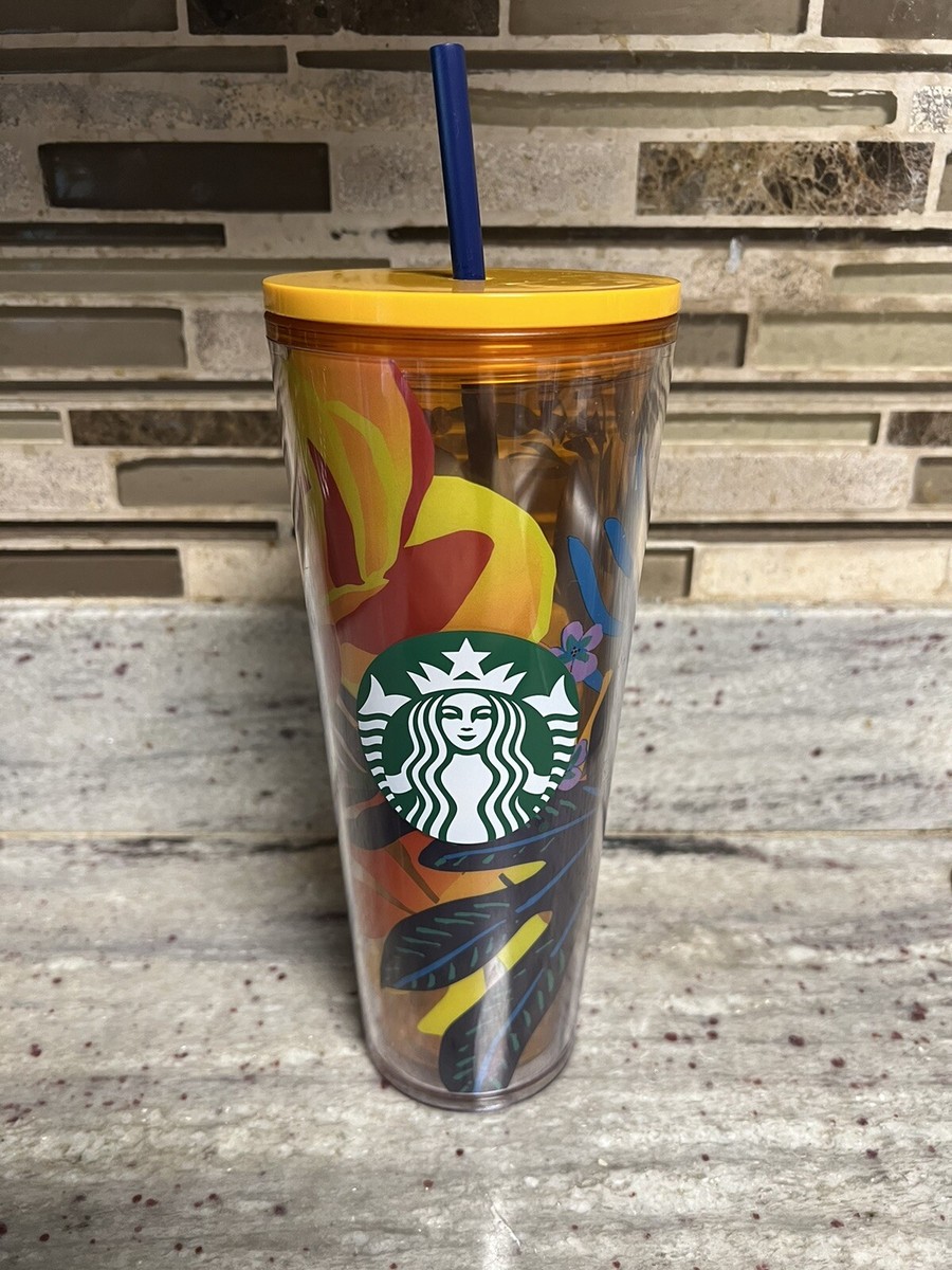 Starbucks 2022 Spring Multi flowers 24 oz Cold Cup Tumbler Coffee Drink  Colorful