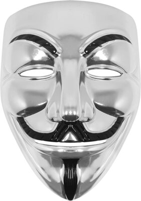 Maschera V Per Vendetta - Costume Halloween Cosplay Hacker Anonimo Con Cinturino Regolabile - Foto 13