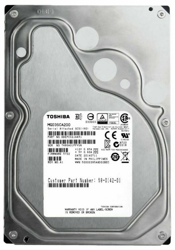 Hard Drive Toshiba MG03SCA200 2TB 7200RPM 64MB Cache SAS-2 6Gbps 3.5'' Inch - 第 1/3 張圖片
