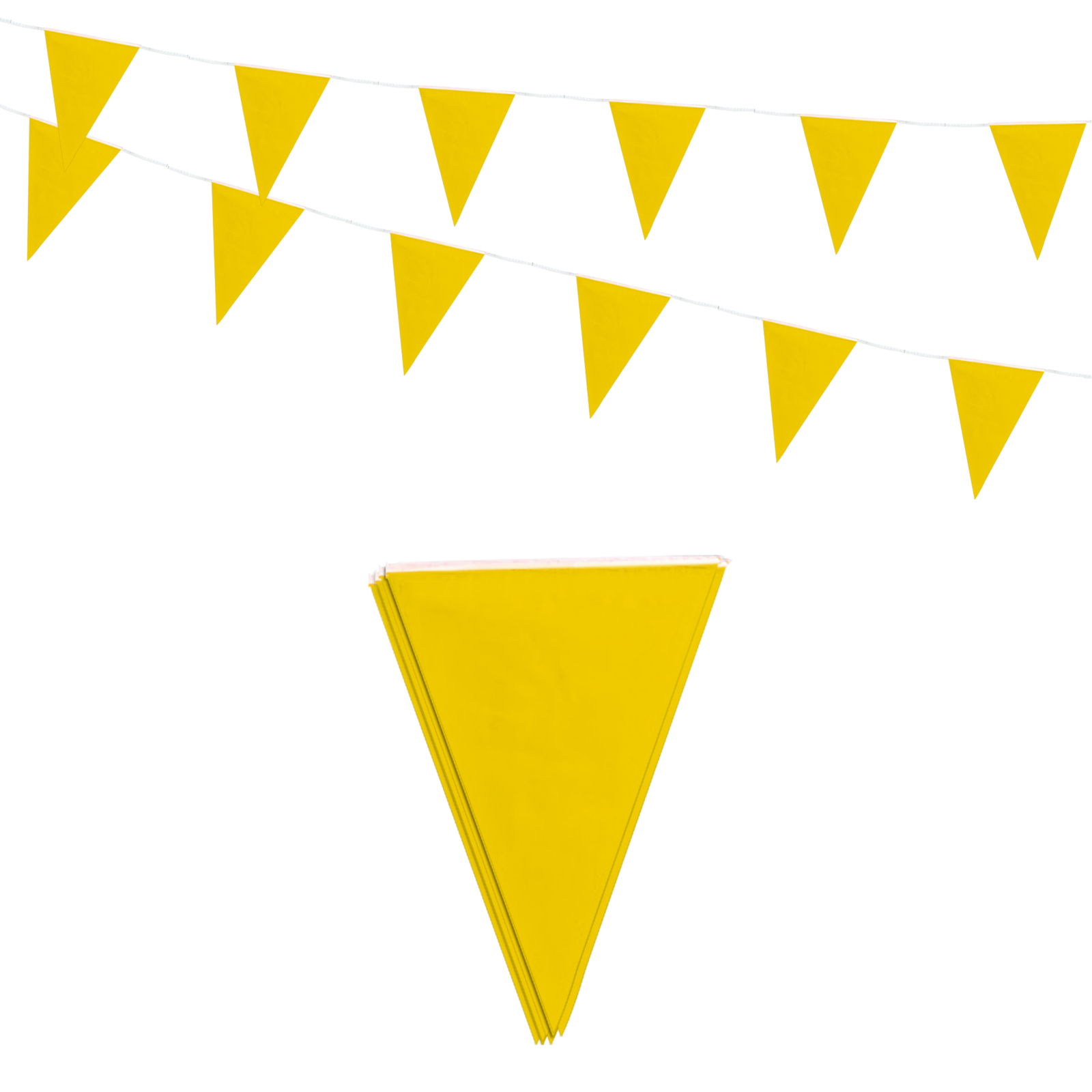 Yellow Bunting 10m with 20 Pennants - Indoor-Outdoor Party, Hanging Decorations