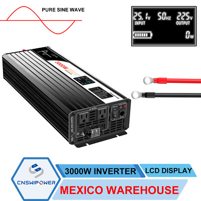Power Inverter Pure sine wave inverter 3000W DC 12V/24V/48V to AC 120V Solar Car