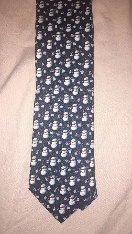 "Corbata Hoda Traditions para hombre 58"" azul con muñeco de nieve" Foto 2 de 4