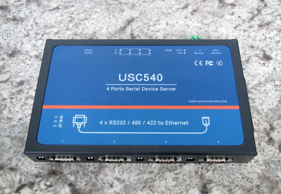 US Converters USC540 4-Port RS232 / RS485 / RS422 Serial to Ethernet Converter