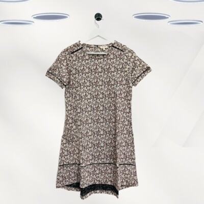 Ex Fat Face Women's Short Sleeve Simone Floral Jersey Dress in Pink Blossom
