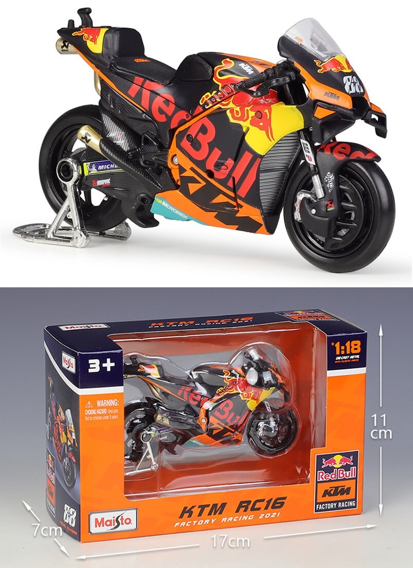 ミニカー RedBull KTM Factory RacingTeam RC16 1/18 MAISTO 1:18 RedBull KTM Team 88# RC16 2021 MOTORCYCLE Model
