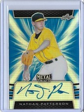 2019 Leaf Metal Draft NATHAN PATTERSON Blue Prismatic Auto RC 19/30 A's